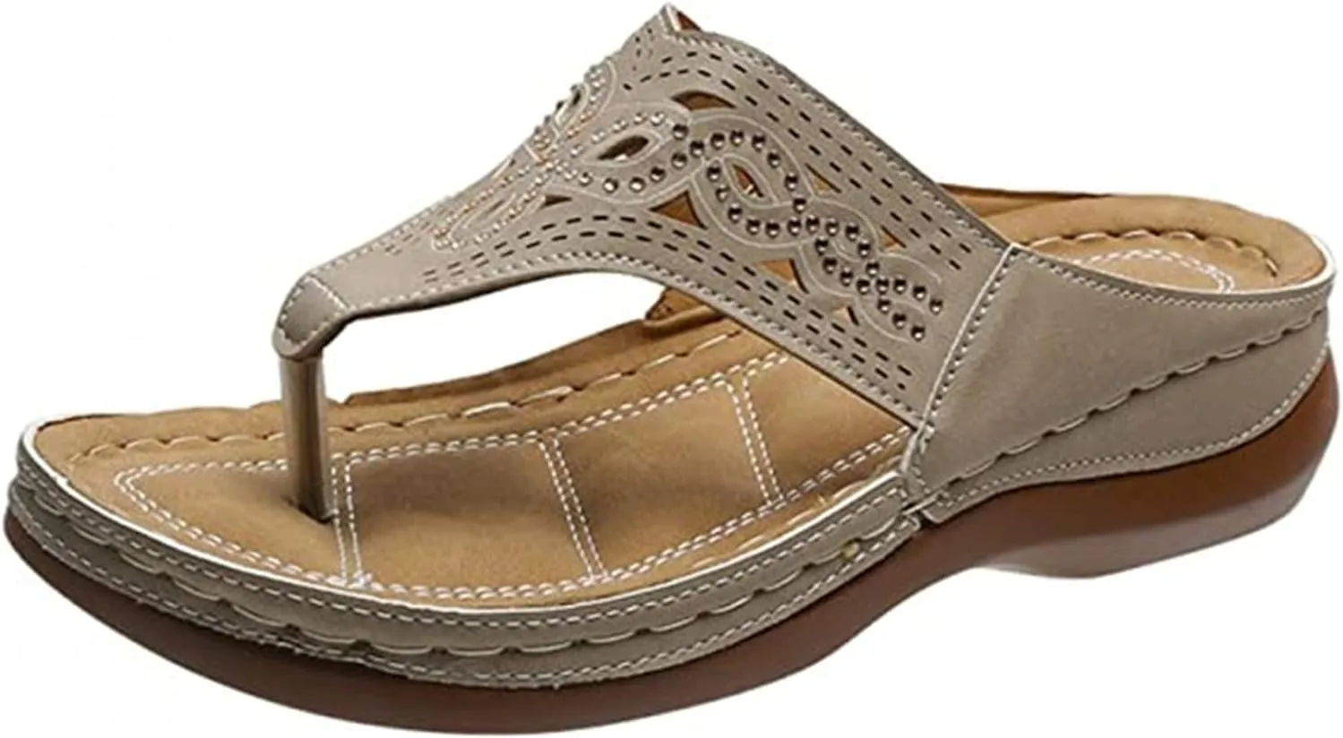 Lausiuoe Womens Comfy Orthotic Sandals,Womens Slides Sandals Slip On Slippers Orthopedic Flip Flops With Arch Support