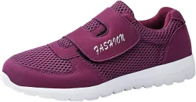 Lightweight Walking Shoes Women's 2023 New Hook Loop Solid Color Fly Woven Mesh Breathable Running Women's
