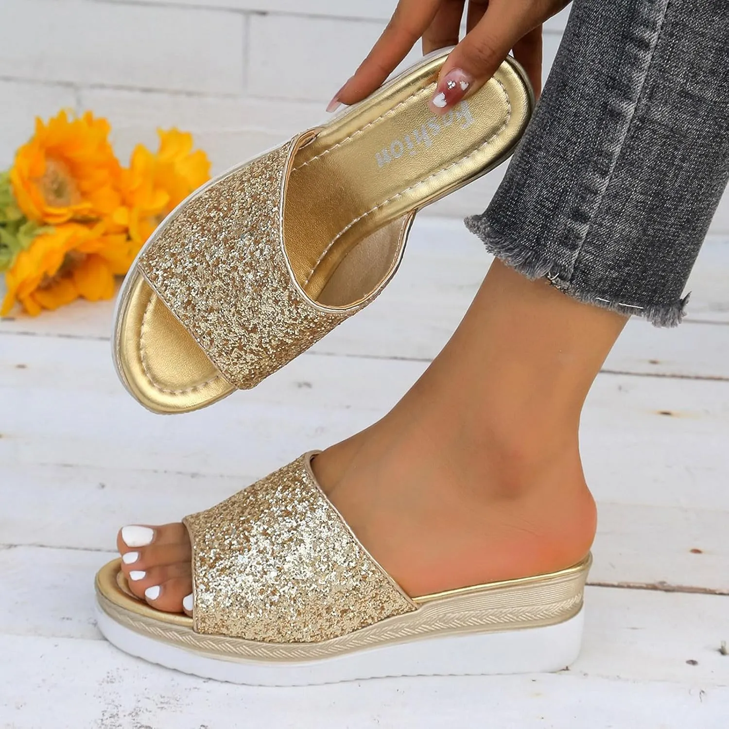 Lightweight Wedge Sandals for Women Summer Low Wedges Womens Comfortable Open Toe Sandal Party Dress Sandals