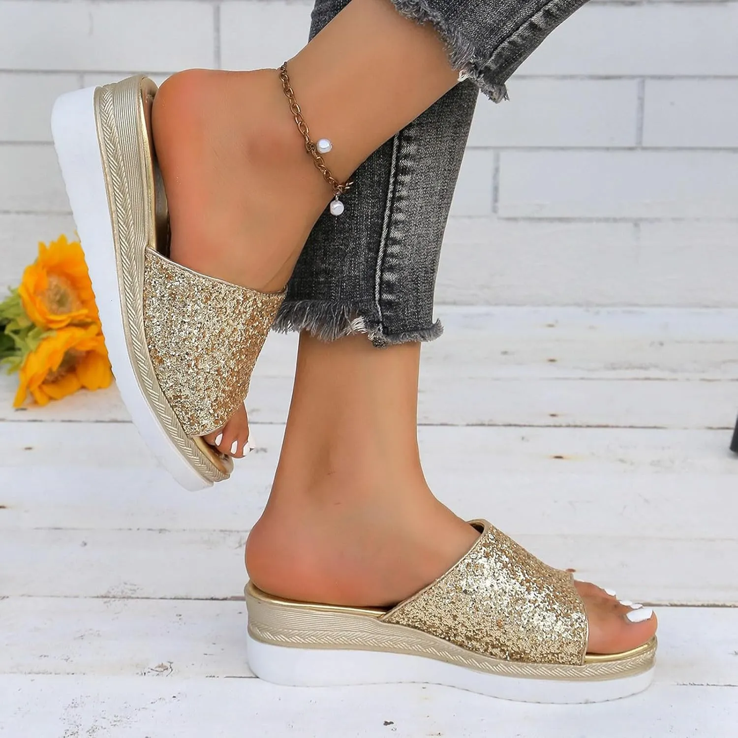 Lightweight Wedge Sandals for Women Summer Low Wedges Womens Comfortable Open Toe Sandal Party Dress Sandals