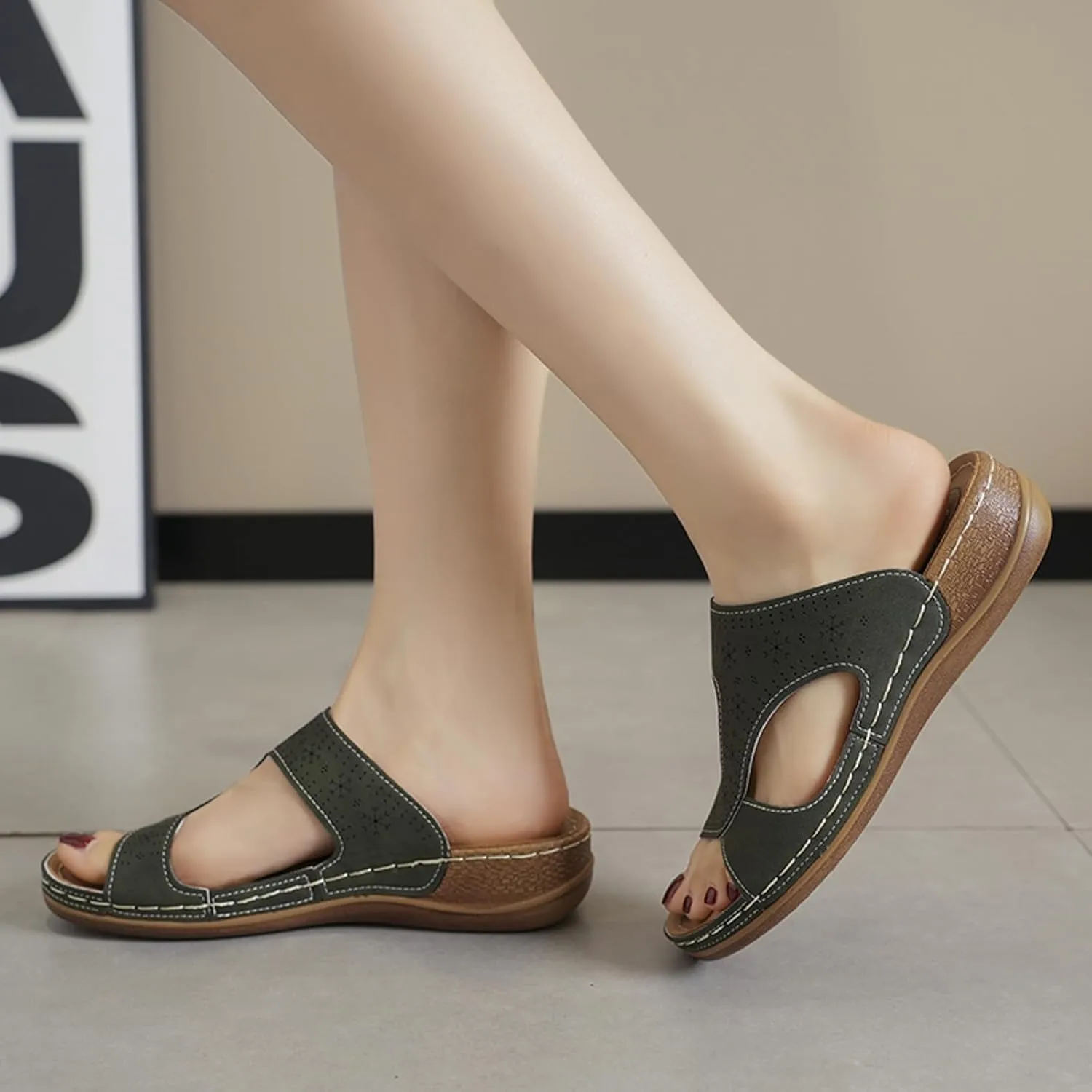 Lightweight Wedge Sandals for Women Womens Casual Slip on Summer Wedge Sandal Casual Sandals Indoor Outdoor