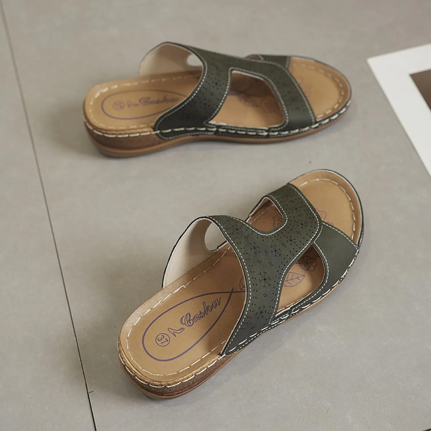 Lightweight Wedge Sandals for Women Womens Casual Slip on Summer Wedge Sandal Casual Sandals Indoor Outdoor