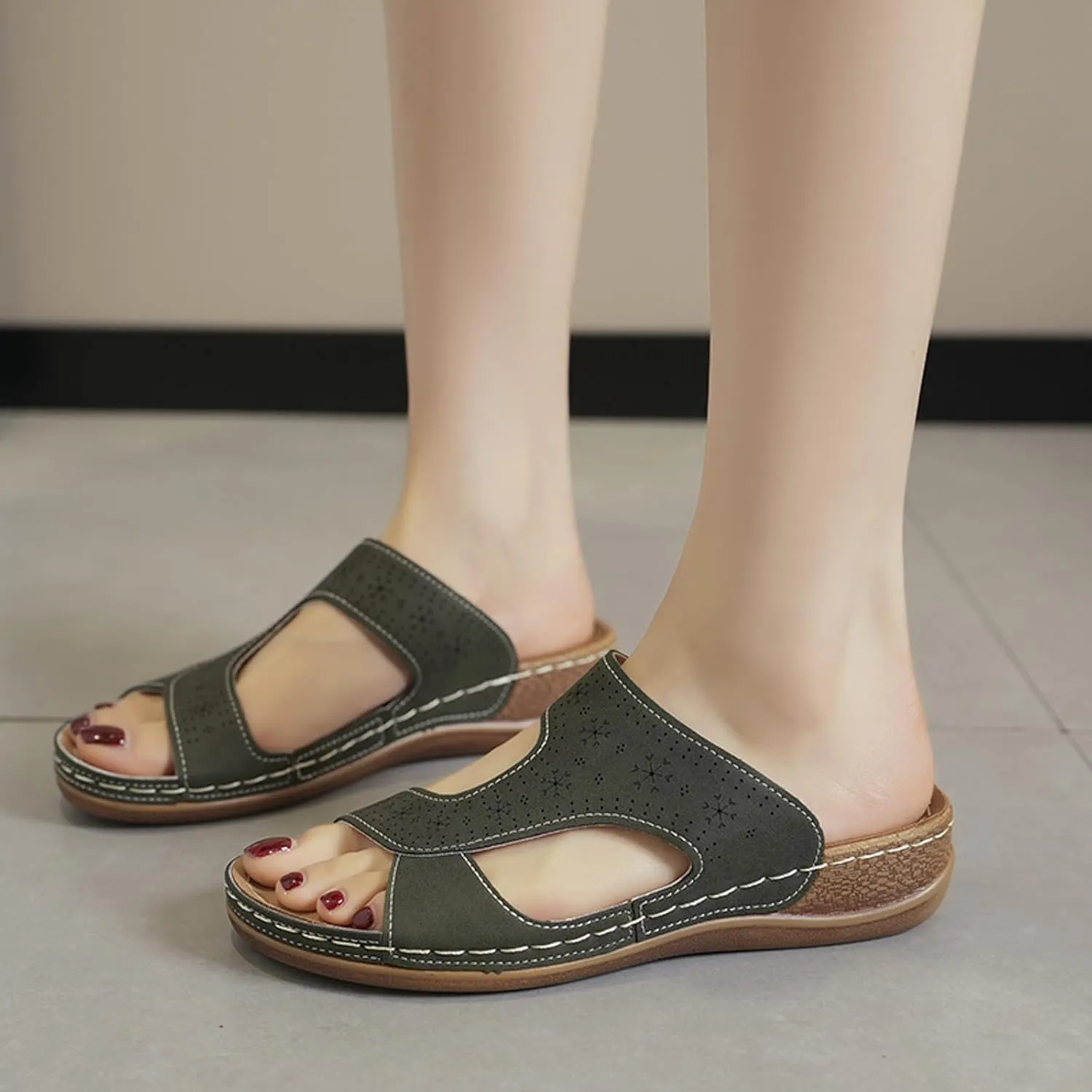 Lightweight Wedge Sandals for Women Womens Casual Slip on Summer Wedge Sandal Casual Sandals Indoor Outdoor