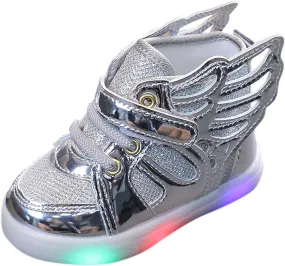 Little Kid Slip on Shoes Kids Shoes Girls Sport Children Light Luminous Led Baby Hard Sole Walking Shoes