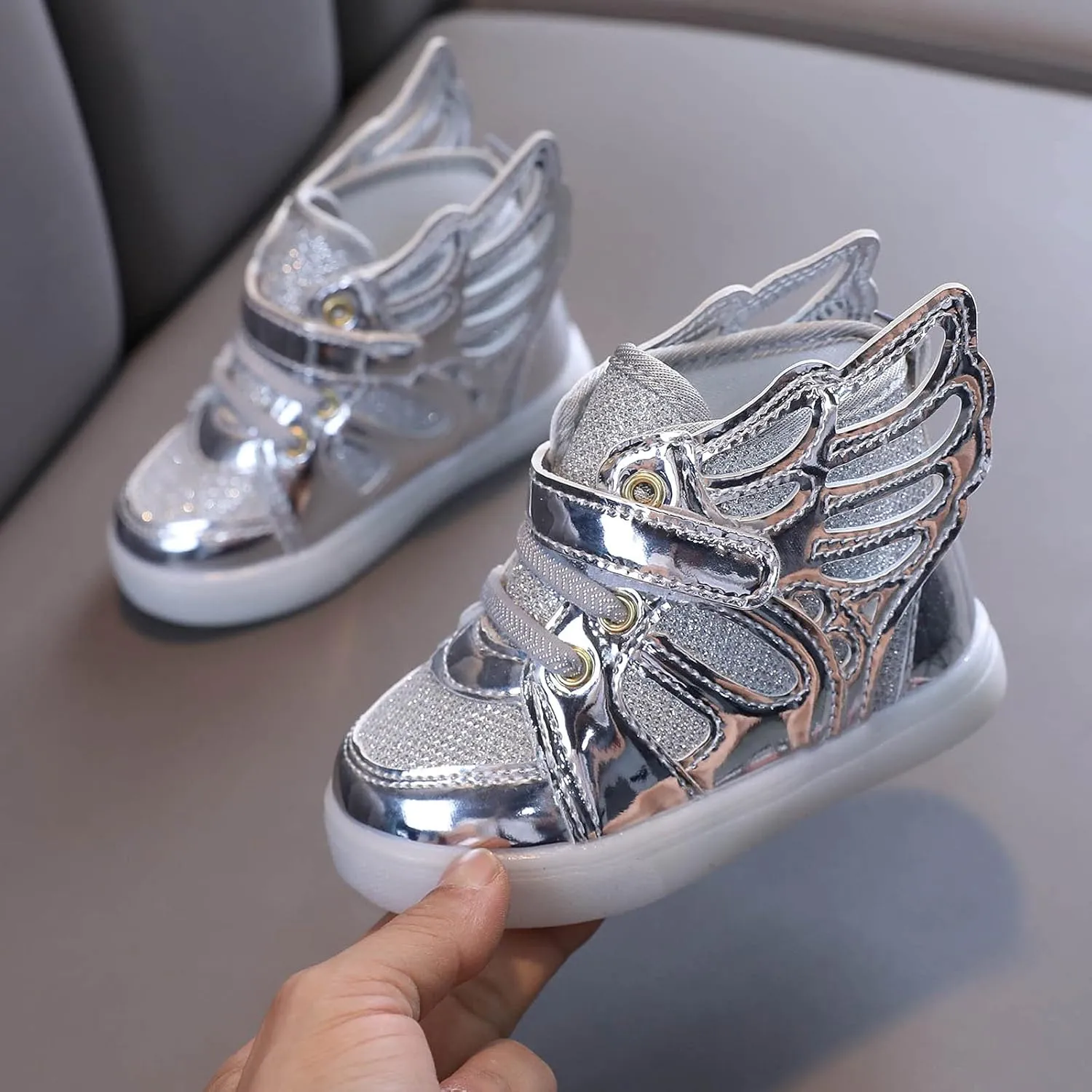 Little Kid Slip on Shoes Kids Shoes Girls Sport Children Light Luminous Led Baby Hard Sole Walking Shoes