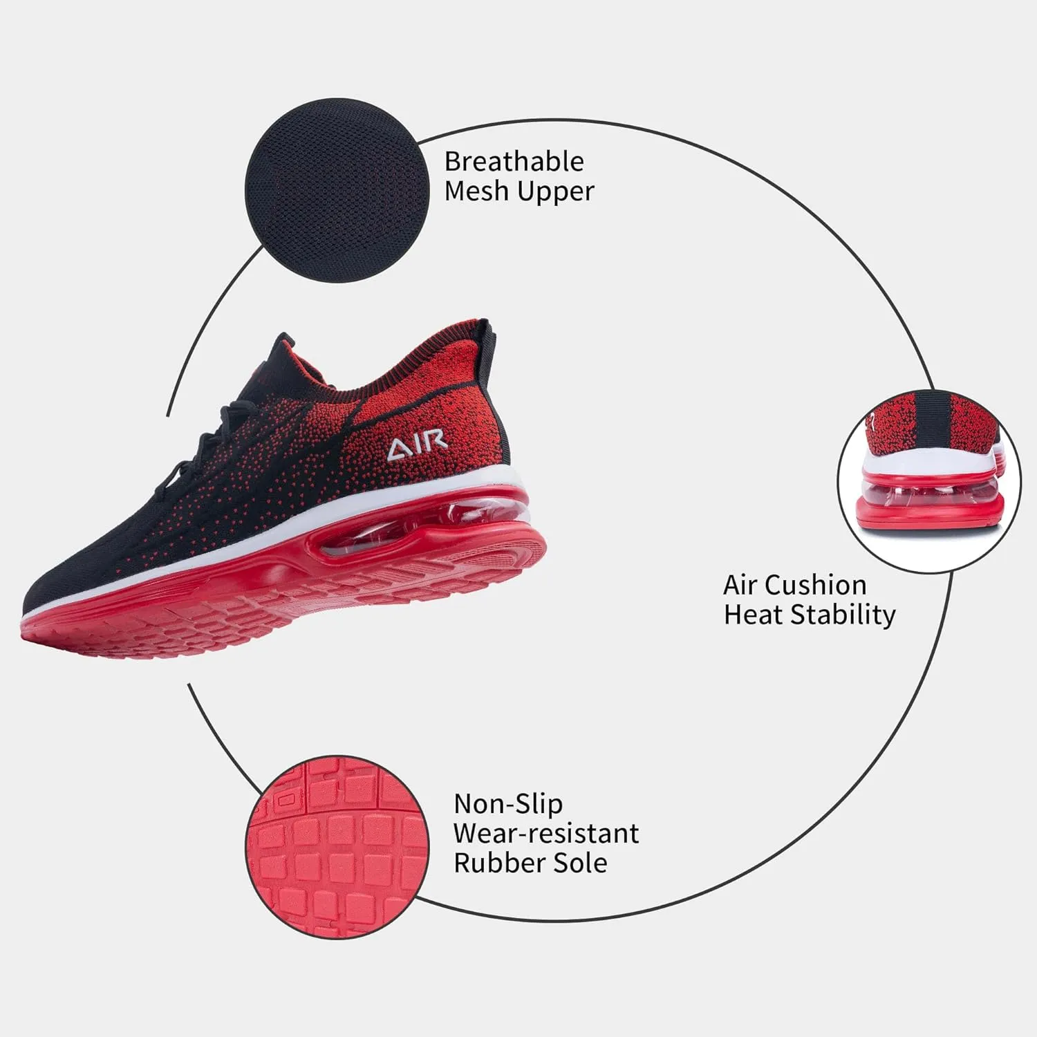 MAFEKE Mens Air Running Shoes Slip On Tennis Sneakers Lightweight Athletic Gym Jogging Fitness Sport Walking Shoes US 7-13
