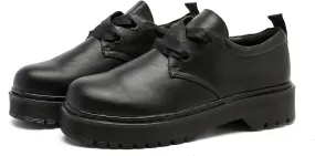 MEMON Womens Vintage Oxford Shoes,Casual Low Heel Loafers for Women,Round Toe Chunky Black Platform Oxford Shoes for Women,Comfort Dress Shoes