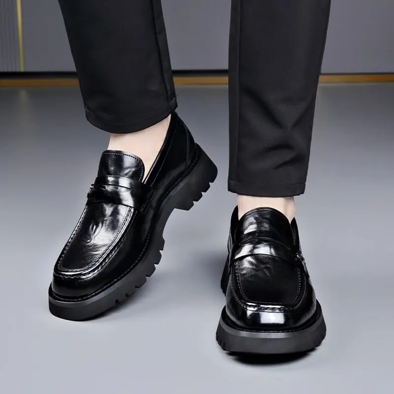 Men Business Casual Derby Shoes Men's Fashion Classic Slip On Low Oxfords Shoes Patent Leather Wingtip Brogue Dress Shoes(6.5)