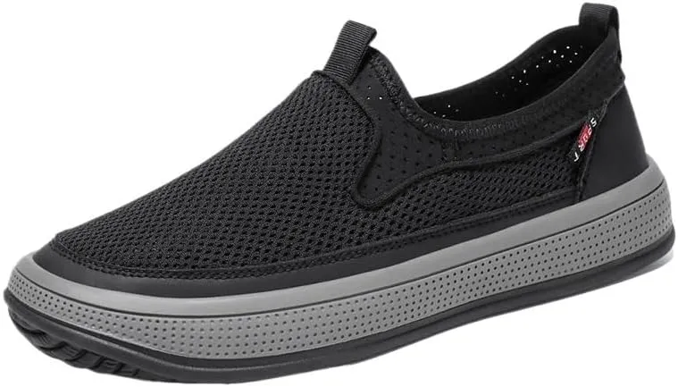 Men Hands-Free Slip-On Summer Walking Casual Loafers Shoes for Men's Outdoor Non-Slip Walking Moccasins Shoes Flats Breathable Sport Outdoor