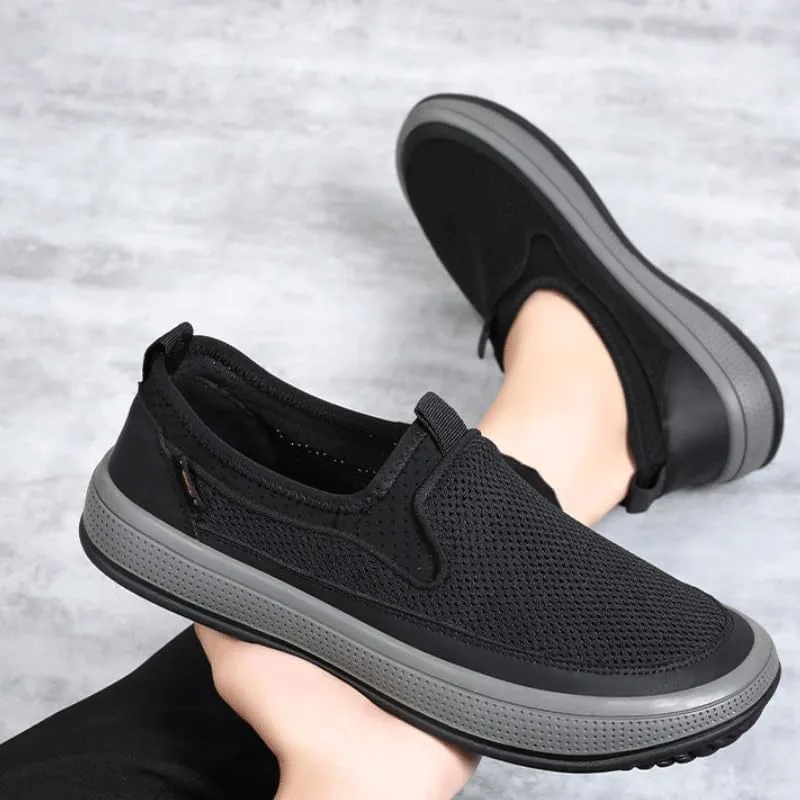 Men Hands-Free Slip-On Summer Walking Casual Loafers Shoes for Men's Outdoor Non-Slip Walking Moccasins Shoes Flats Breathable Sport Outdoor