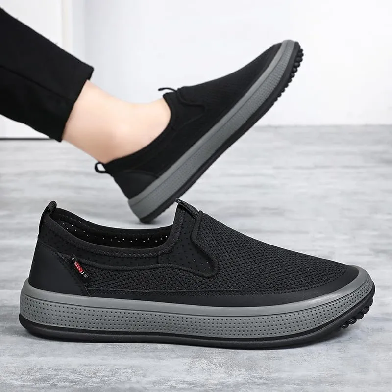 Men Hands-Free Slip-On Summer Walking Casual Loafers Shoes for Men's Outdoor Non-Slip Walking Moccasins Shoes Flats Breathable Sport Outdoor