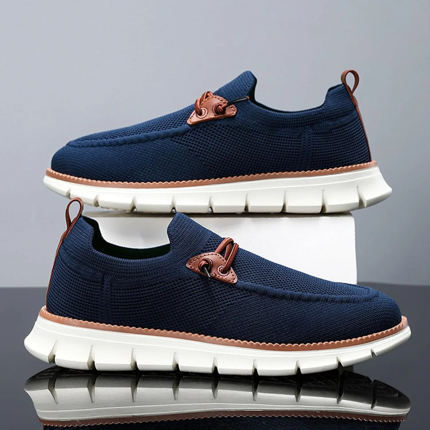 Men Loafers Shoes Casual Slip on Sneakers Fashion Lace up Wolking Dress Business Oxfords Work Lightweight Footwear