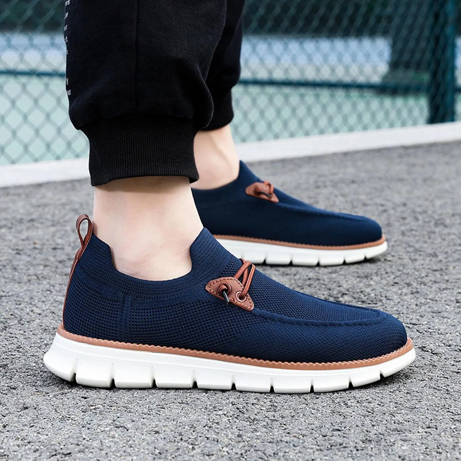 Men Loafers Shoes Casual Slip on Sneakers Fashion Lace up Wolking Dress Business Oxfords Work Lightweight Footwear