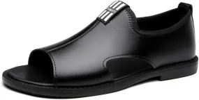 Men-Slip on Summer Walking Loafers Casual Shoes for Men's Outdoor Activities Comfortable Cowhide Soles Non-Slip Walking Shoes