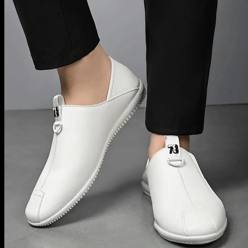 Men-Slip on Summer Walking Moccasins Casual Shoes for Men's Outdoor Activities Comfortable Cowhide Soles Non-Slip Walking Loafers Shoes