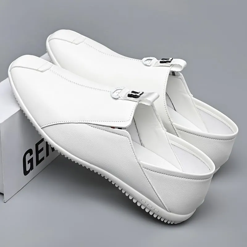 Men-Slip on Summer Walking Moccasins Casual Shoes for Men's Outdoor Activities Comfortable Cowhide Soles Non-Slip Walking Loafers Shoes