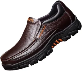 Men-Slip on Walking Loafers Casual Shoes for Men's Outdoor Activities Comfortable Cowhide Soles Non-Slip Walking Shoes