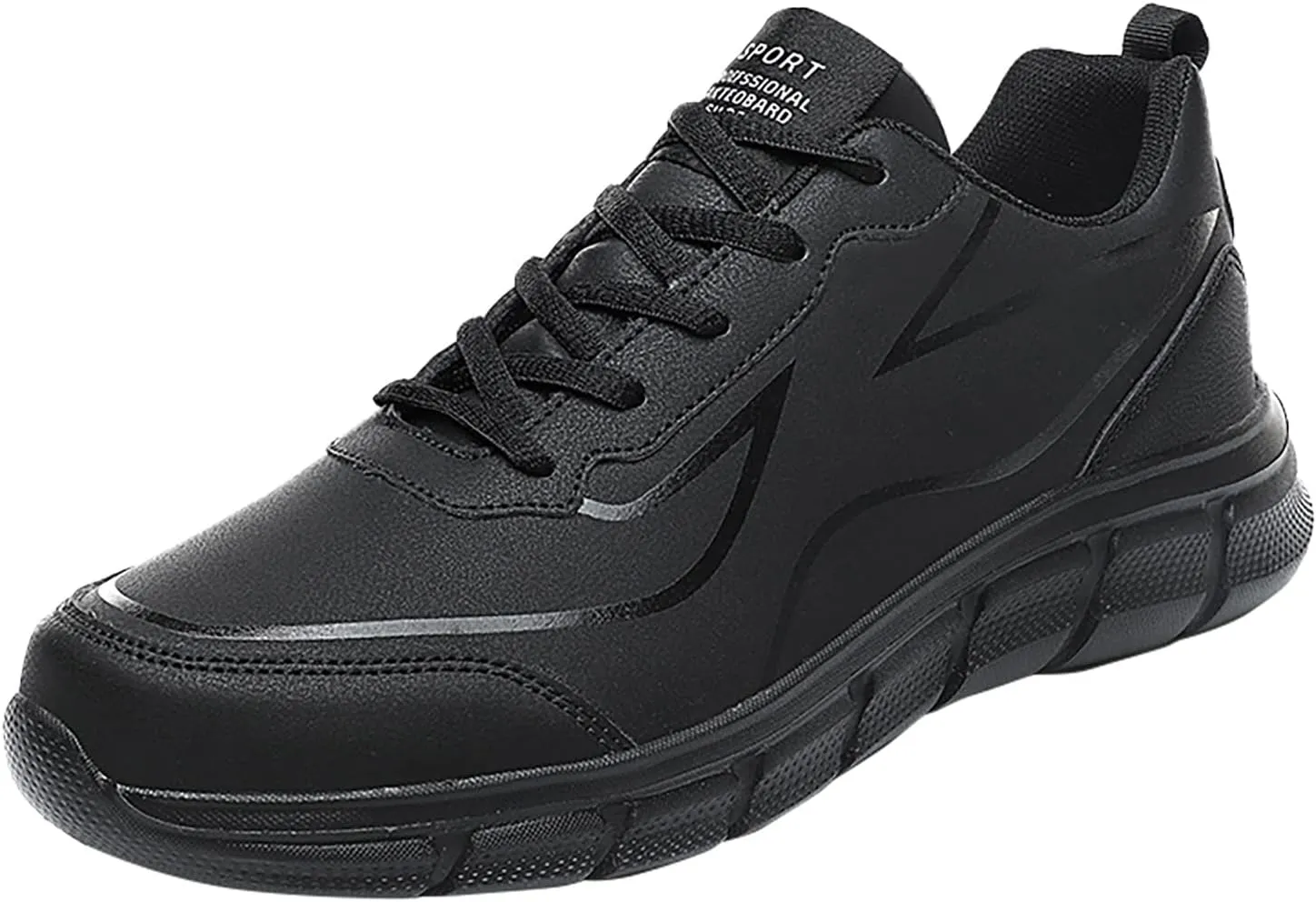 Men Slip on Walking Shoes Comfortable PU Leather Memory Foam Breathable Fashion Sneakers Non Slip Travel Jogging Sports Work Shoes for Men