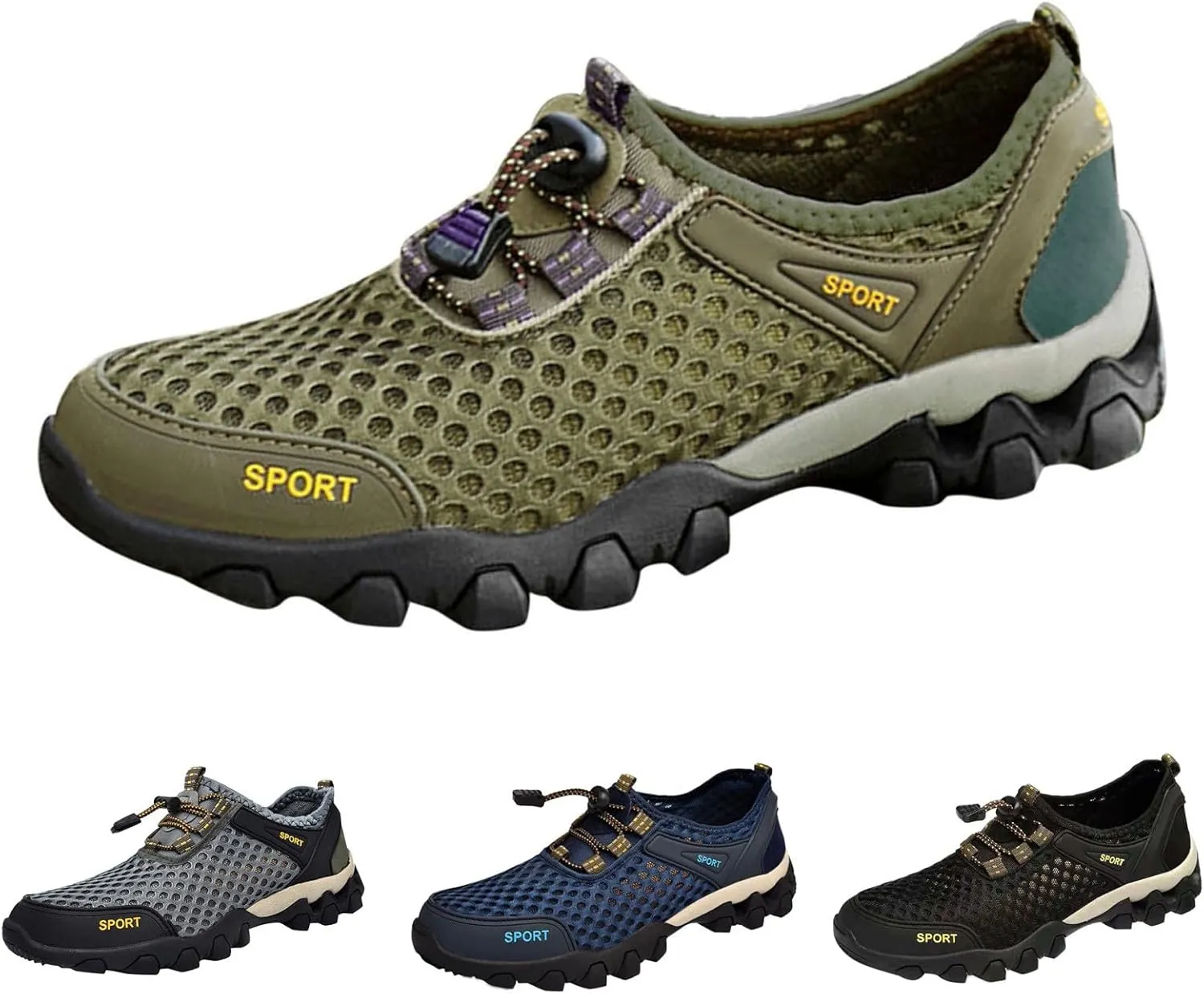 Men Summer Mesh Breathable Hiking Shoes Comfortable Walking Shoes Outdoor Travel Shoes Sneaker Rack for Men Bedroom Men Shoes