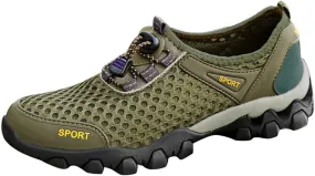 Men Summer Mesh Breathable Hiking Shoes Comfortable Walking Shoes Outdoor Travel Shoes Sneaker Rack for Men Bedroom Men Shoes