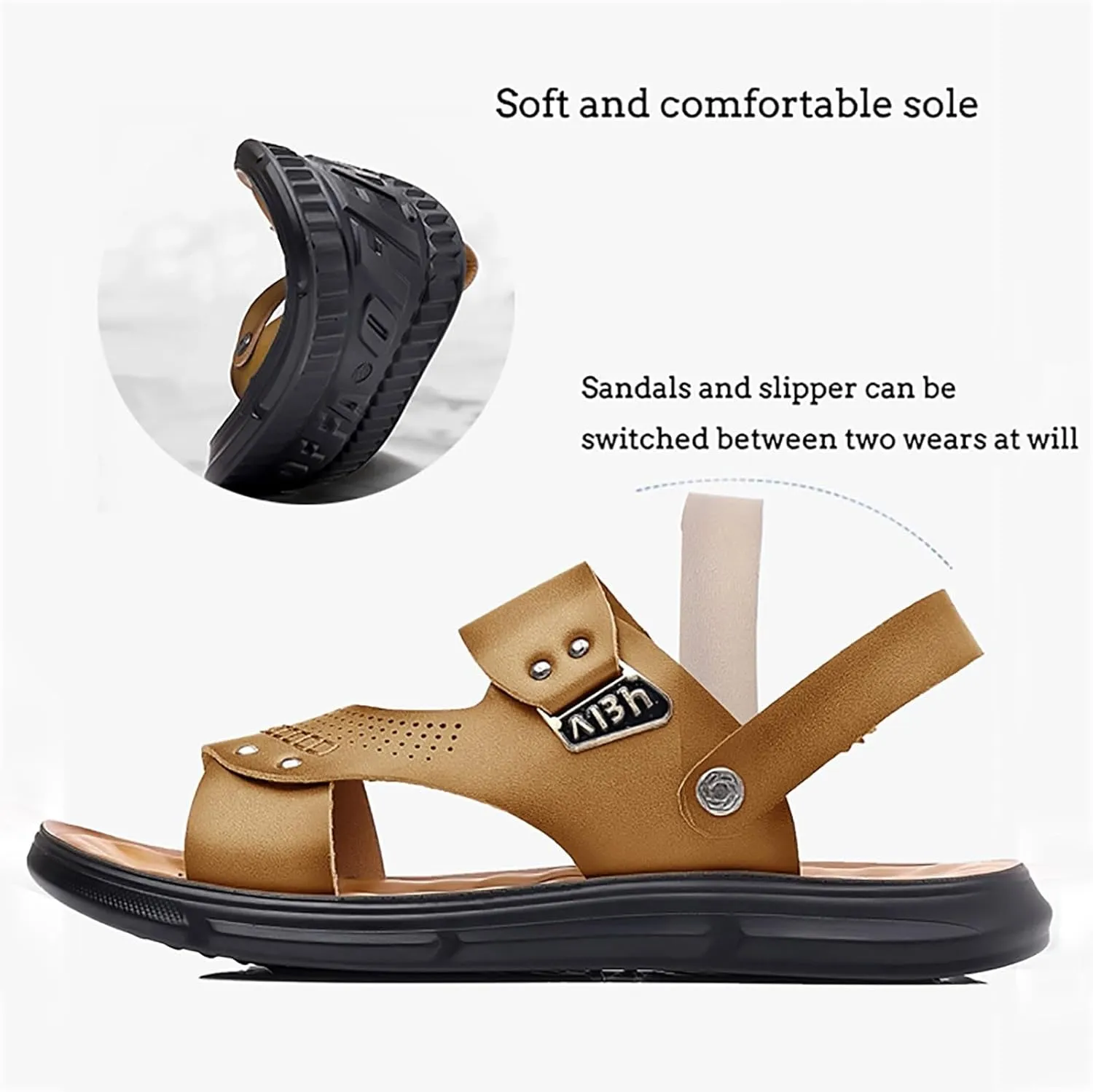 Mens Beach Sandals Sandal for Men Mens Sandals Outdoor Comfortable Lightweight Summer Non Slip Sandal