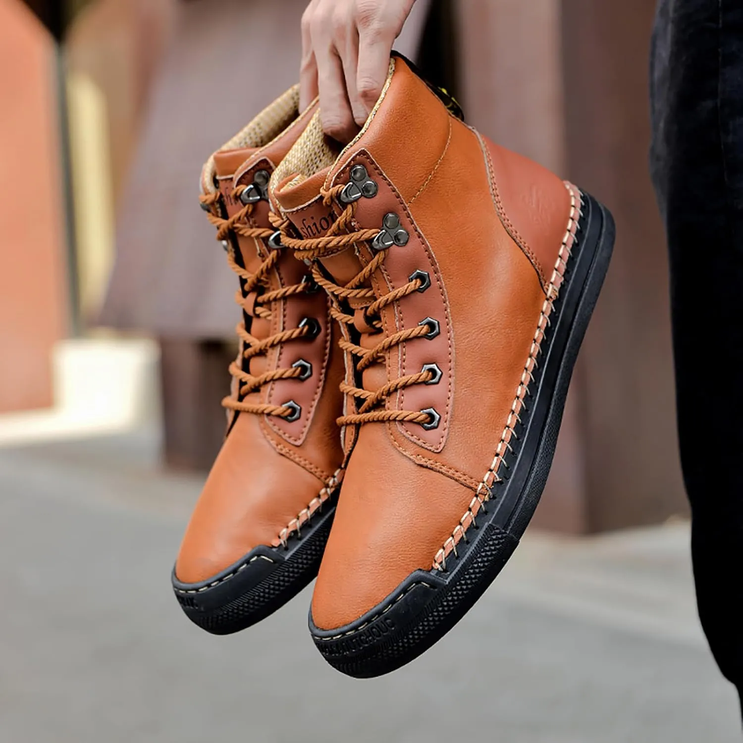 Men's Boots Leather Casual Work Hiking Shoes Chelsea Chukka Stylish Retro Classic
