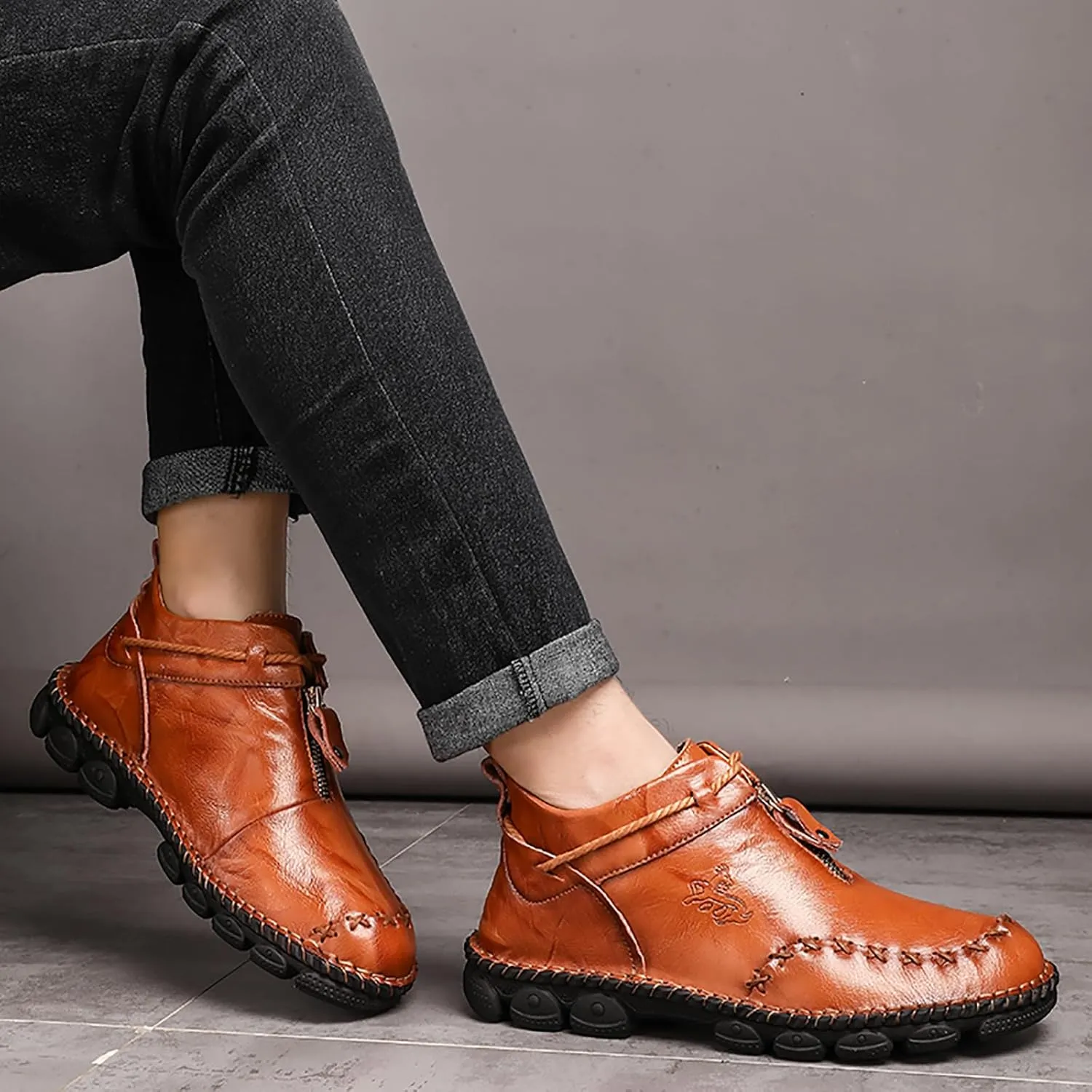 Men's Boots Leather Casual Work Hiking Shoes Chelsea Chukka Stylish Retro Classic