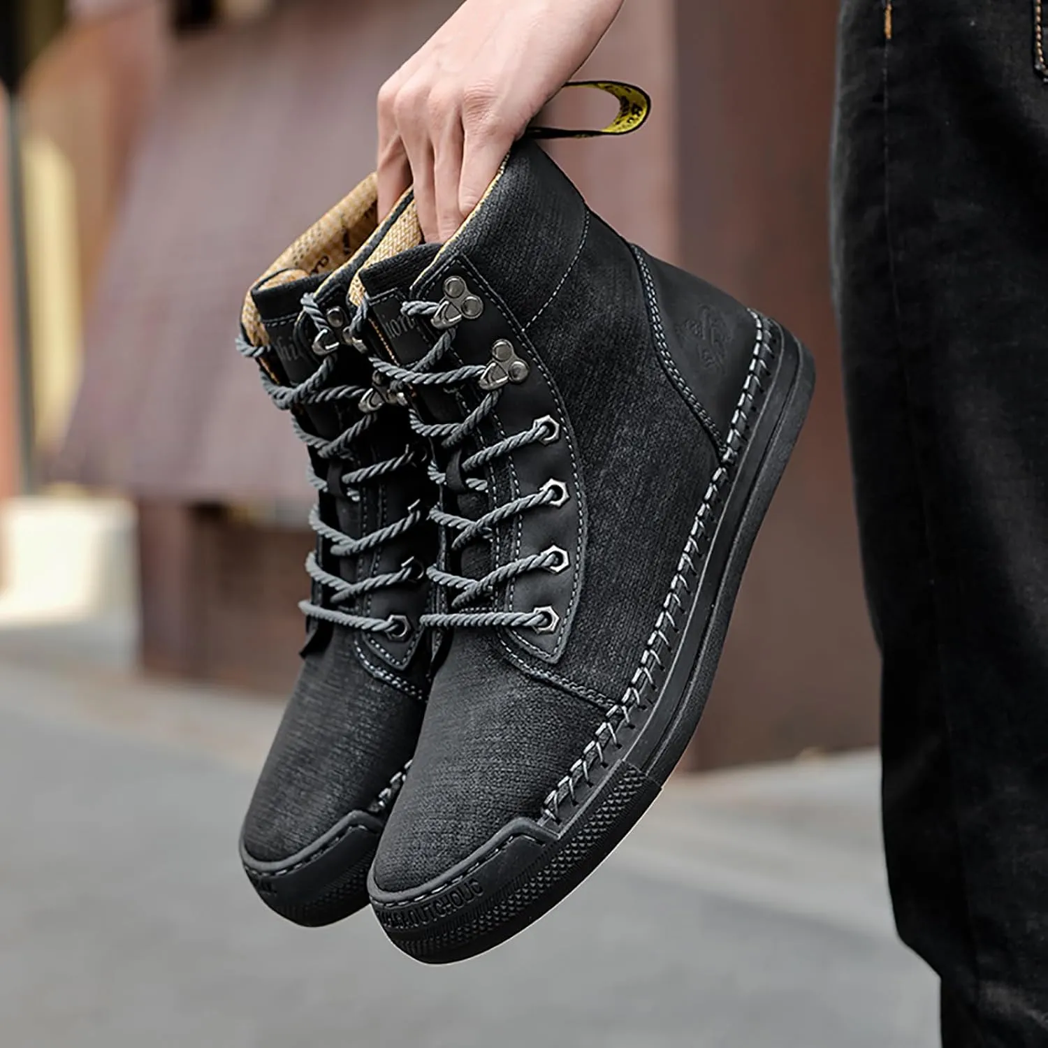 Men's Boots Leather Casual Work Hiking Shoes Chelsea Chukka Stylish Retro Classic
