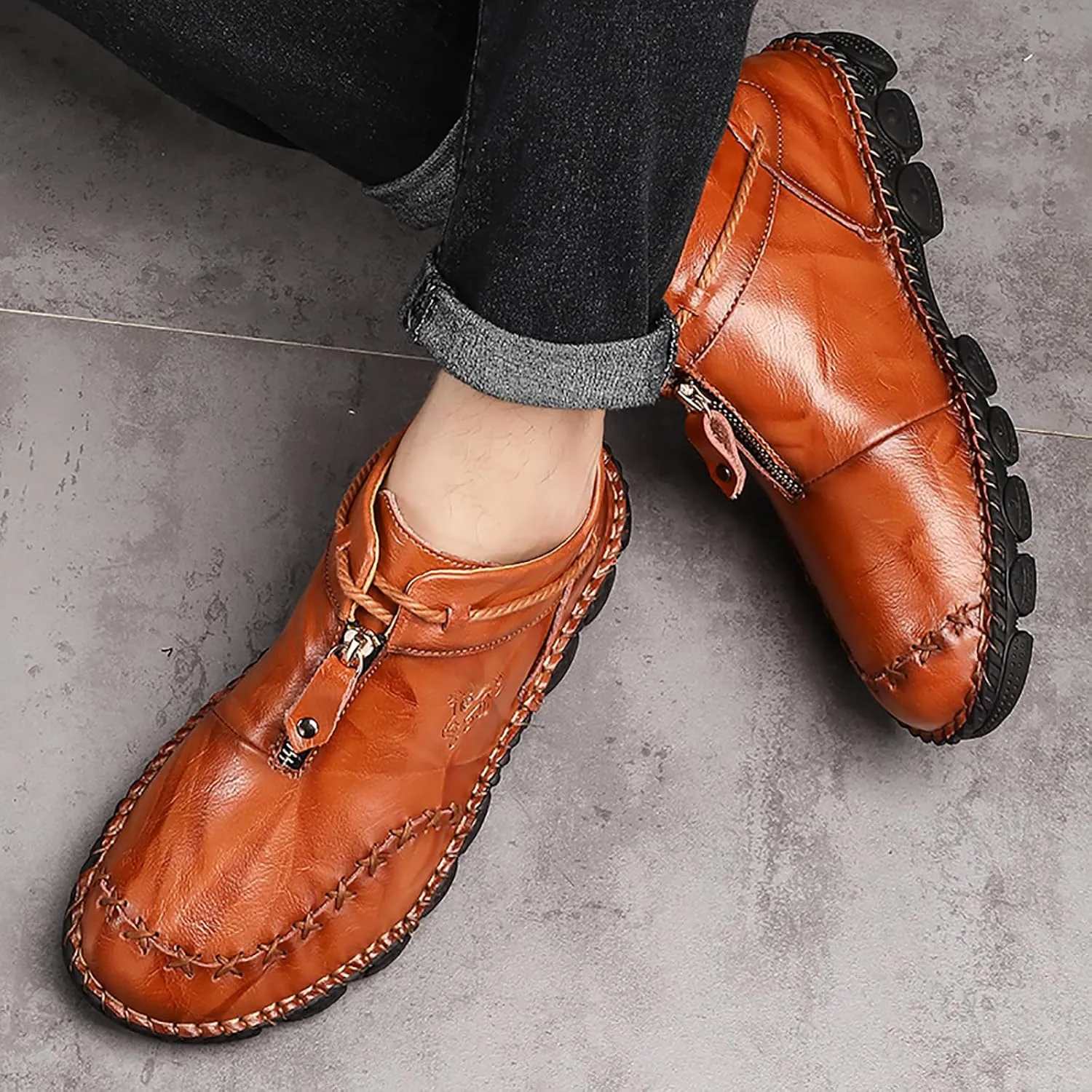 Men's Boots Leather Casual Work Hiking Shoes Chelsea Chukka Stylish Retro Classic