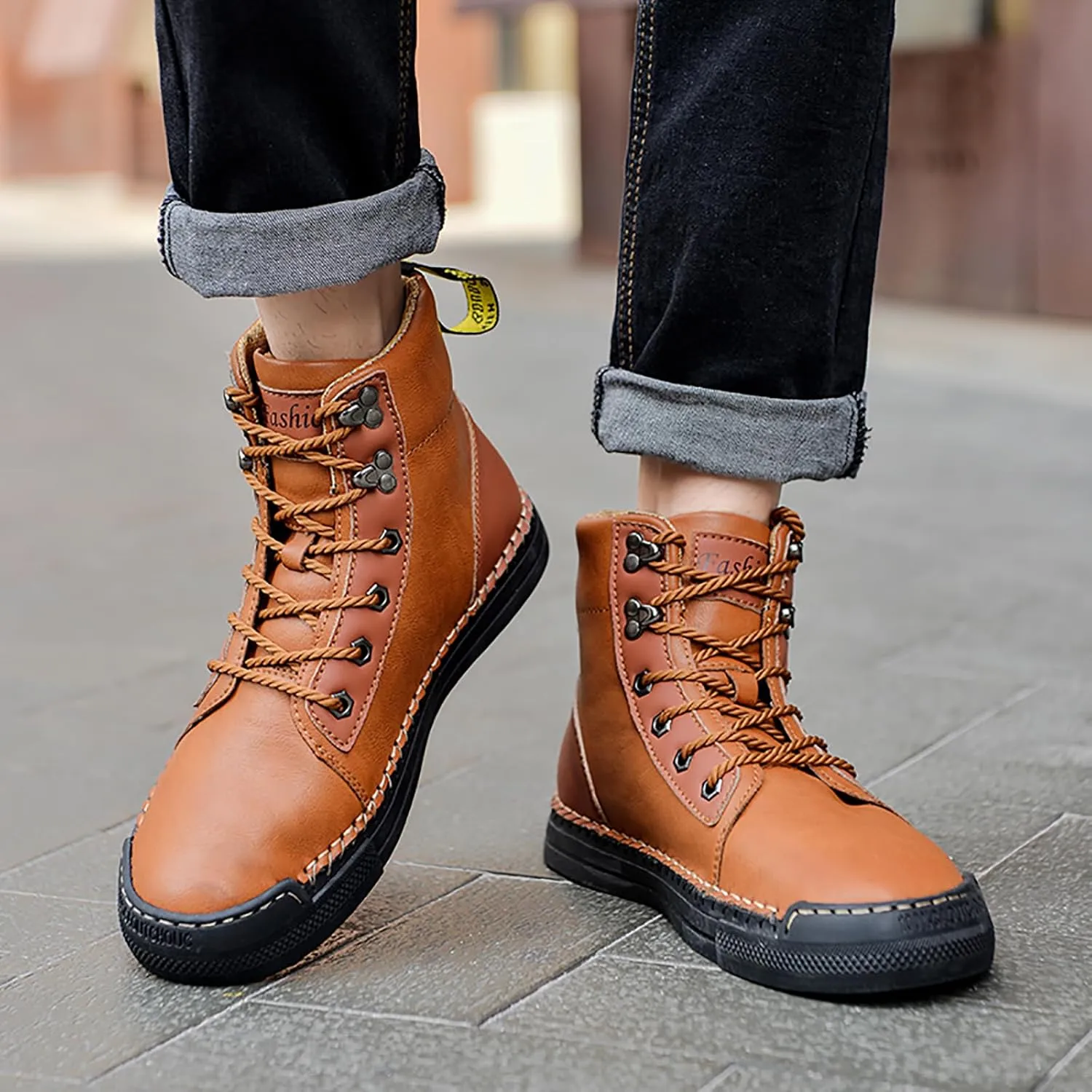 Men's Boots Leather Casual Work Hiking Shoes Chelsea Chukka Stylish Retro Classic