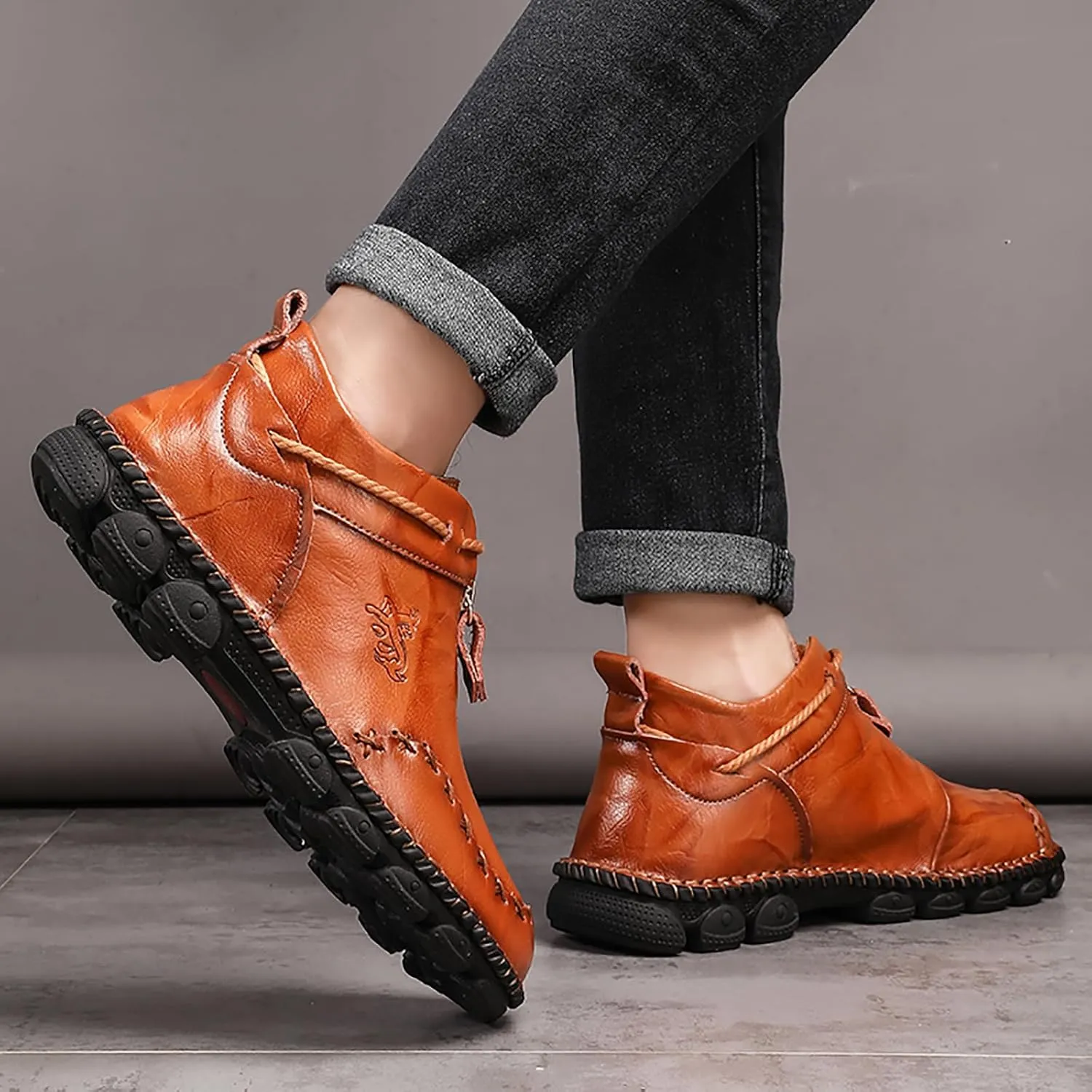 Men's Boots Leather Casual Work Hiking Shoes Chelsea Chukka Stylish Retro Classic
