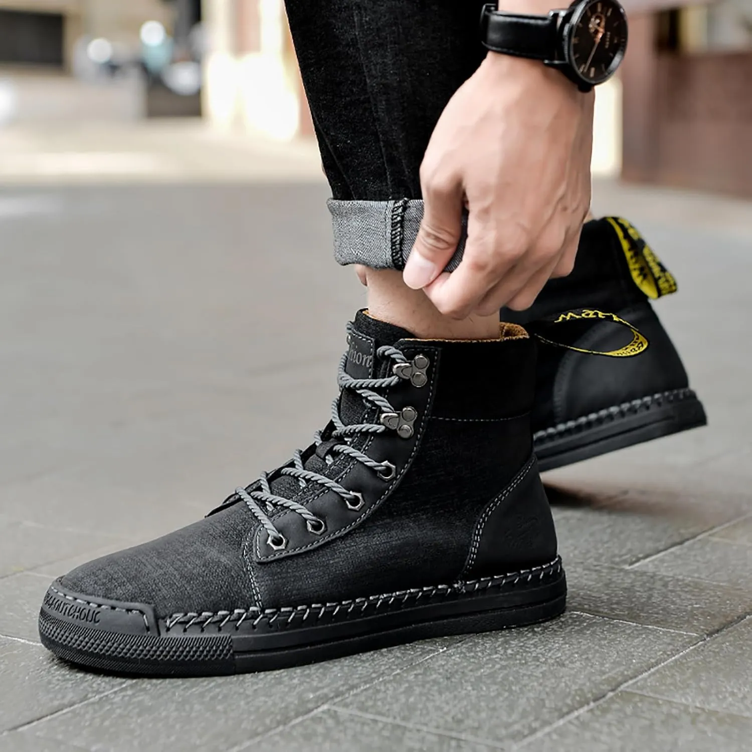 Men's Boots Leather Casual Work Hiking Shoes Chelsea Chukka Stylish Retro Classic