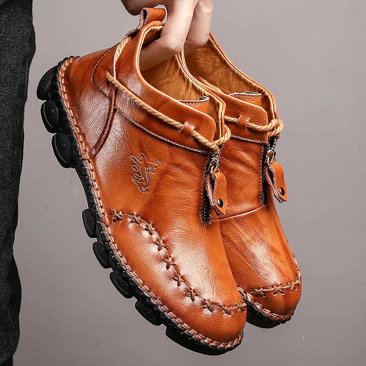 Men's Boots Leather Casual Work Hiking Shoes Chelsea Chukka Stylish Retro Classic