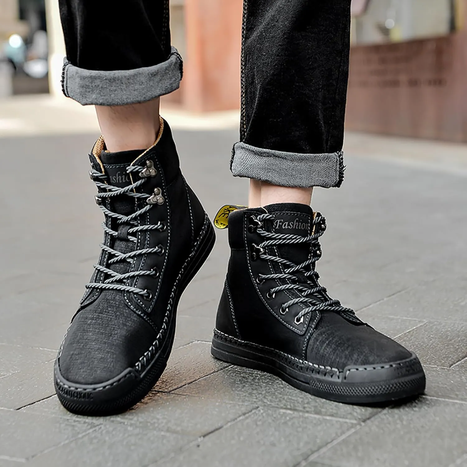 Men's Boots Leather Casual Work Hiking Shoes Chelsea Chukka Stylish Retro Classic