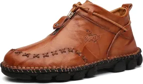 Men's Boots Leather Casual Work Hiking Shoes Chelsea Chukka Stylish Retro Classic