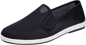 Men's Breathable Mesh Shoes Slip On Comfortable Shoes Lightweight Wide Walking Soft Flat Semi Casual for Men