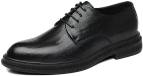 Men's Business Lace Up Dress Shoes Mens Fashion Classic Pointed Toe Leather Oxford Shoes Non-Slip Softsole Walking Shoes(Black,9)