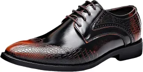 Men's Business Lace Up Leather Shoes Non Slip Fashion Leisure Breathable Comfortable Solid Dress Shoes