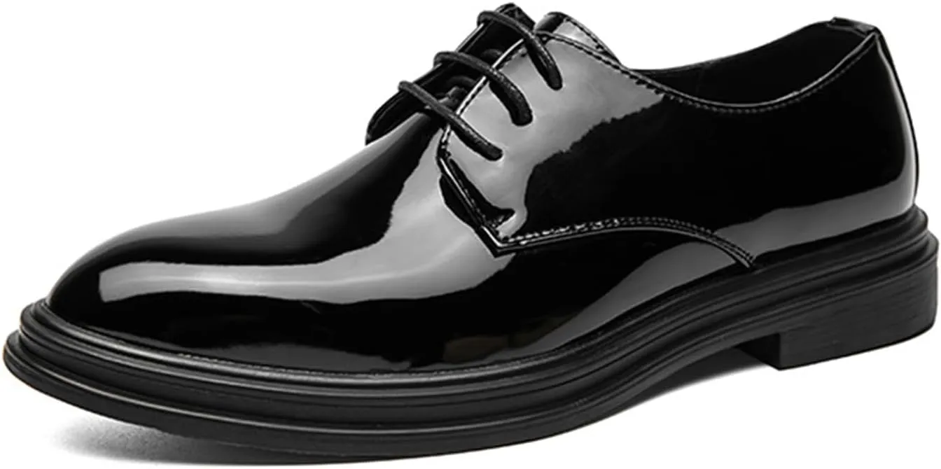 Men's Business Oxford Shoes with Adjustable Laces, Business Pointed Toe Work Shoes Suitable for Wedding Formal Wear