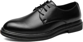 Men's Business Oxford Shoes with Adjustable Laces, Business Pointed Toe Work Shoes Suitable for Wedding Formal Wear
