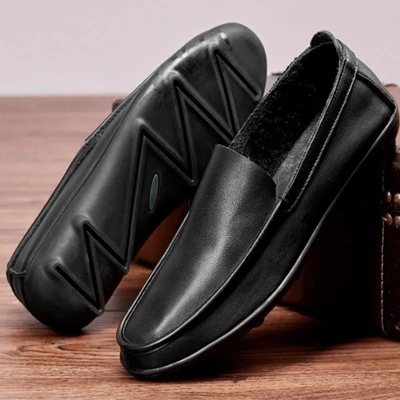 Men's Casual Genuine Leather Flats Soft Driving Walking Loafer Shoes for Daily Walking Business Shoes