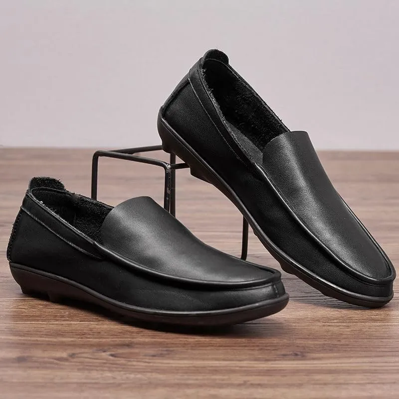 Men's Casual Genuine Leather Flats Soft Driving Walking Loafer Shoes for Daily Walking Business Shoes