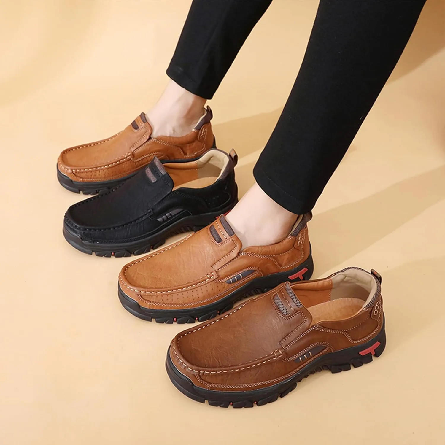 Men's Casual Penny Loafers Comfort Sofft Moccasins Platform Anti-Slip Slip On Walking Shoes for Work, Driving, Partying and Walking