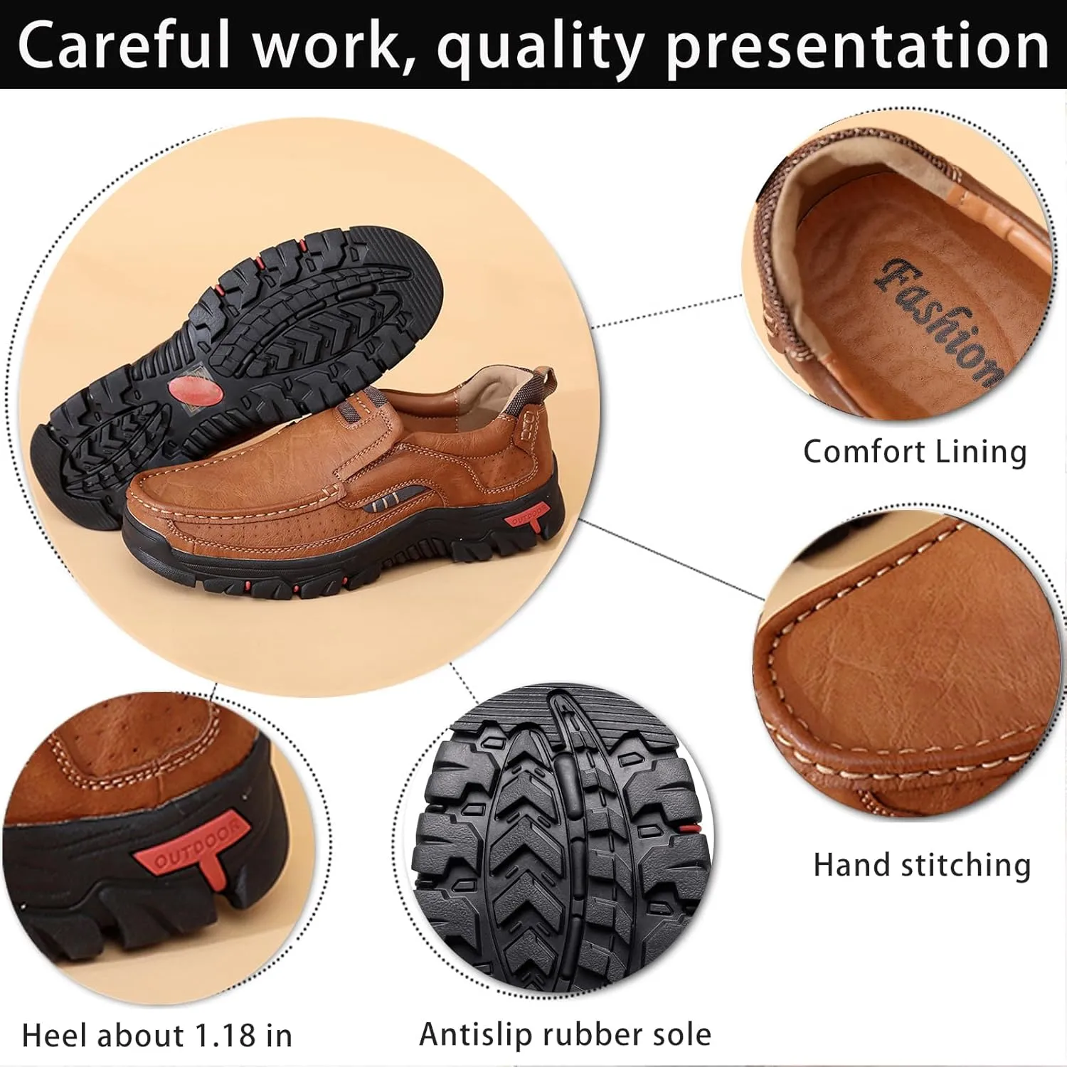 Men's Casual Penny Loafers Comfort Sofft Moccasins Platform Anti-Slip Slip On Walking Shoes for Work, Driving, Partying and Walking