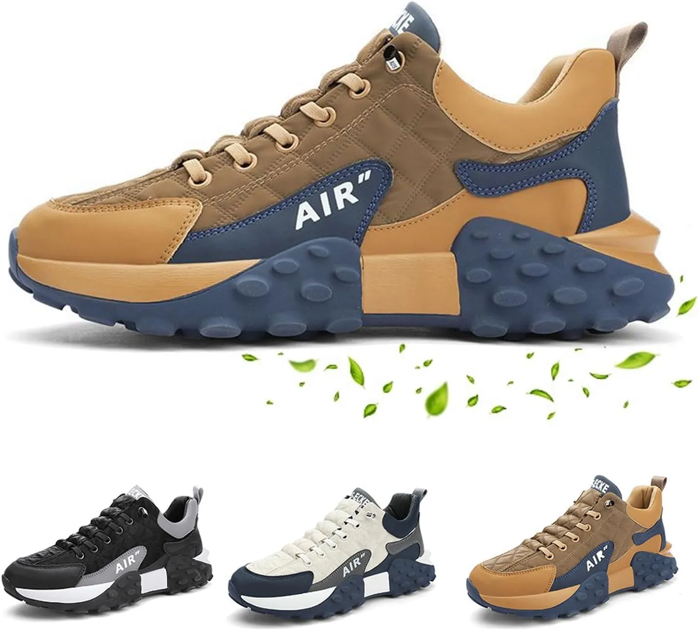 Men's Casual Shoes Thick Base Sneakers, Comfortable Slip-on Orthopedic Sneakers, Non Slip Breathable Athletic Shoes