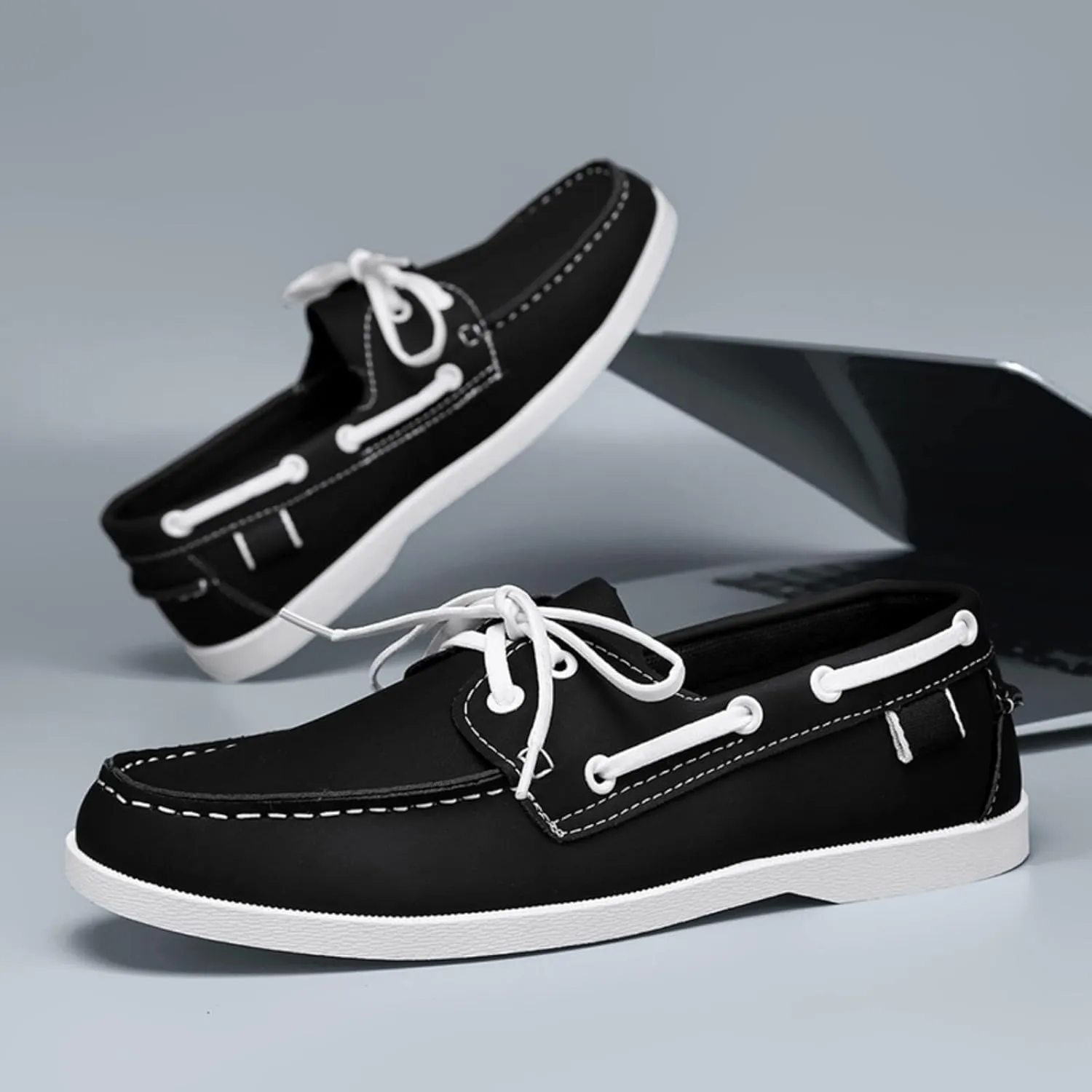 Men's Casual Slip - On Boat Shoes: Work - Ready, Moc - Toe Style for Comfortable Daily Walking.