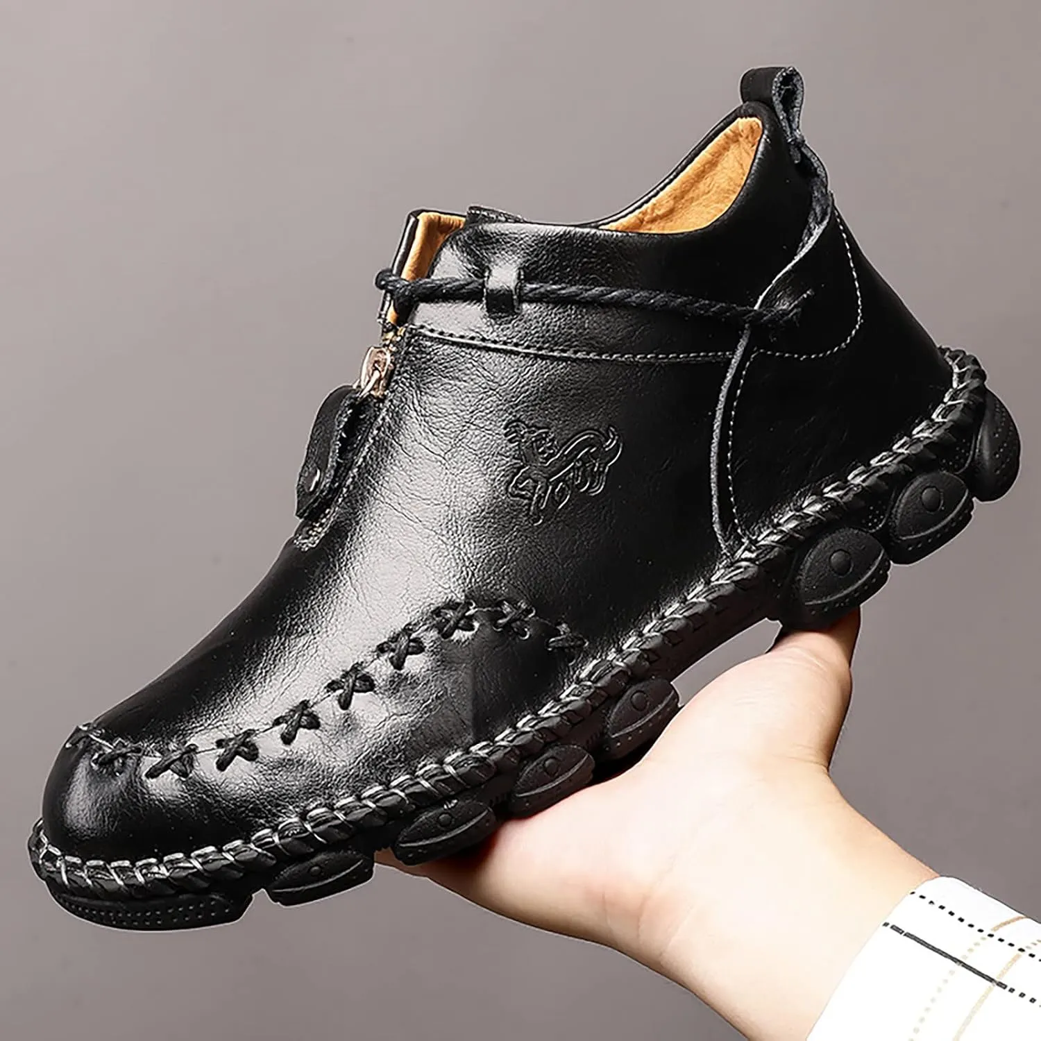 Mens Casual Sneakers Leather Shoes Mens Running Shoes Tennis Sneakers Walking Slip on Athletic Breathable Sport Shoe