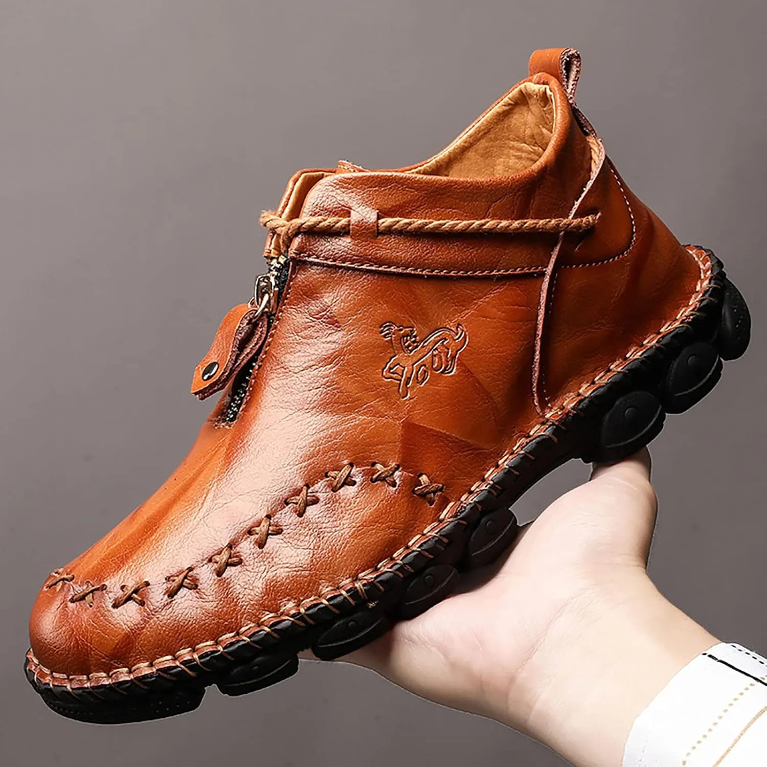 Mens Casual Sneakers Leather Shoes Mens Running Shoes Tennis Sneakers Walking Slip on Athletic Breathable Sport Shoe