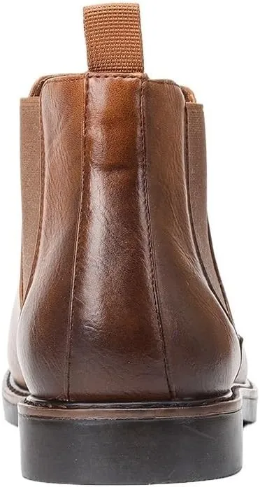 Men's Chelsea Dress Boots Comfortable Leather Slip On Ankle Boots For Casual & Formal Occasions