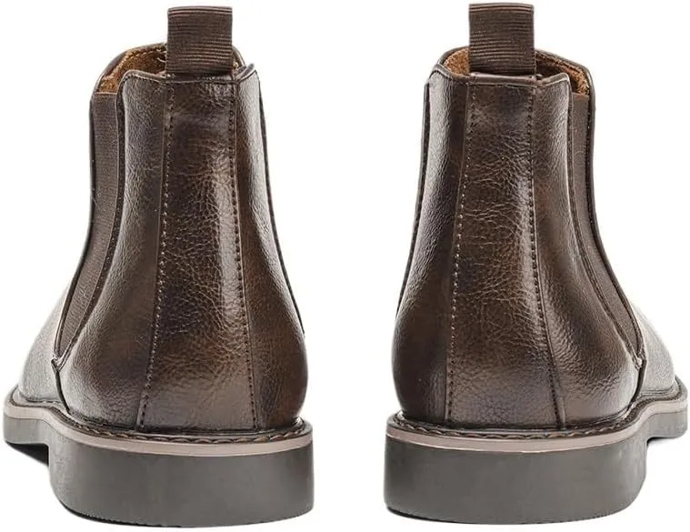 Men's Chelsea Dress Boots Comfortable Leather Slip On Ankle Boots For Casual & Formal Occasions
